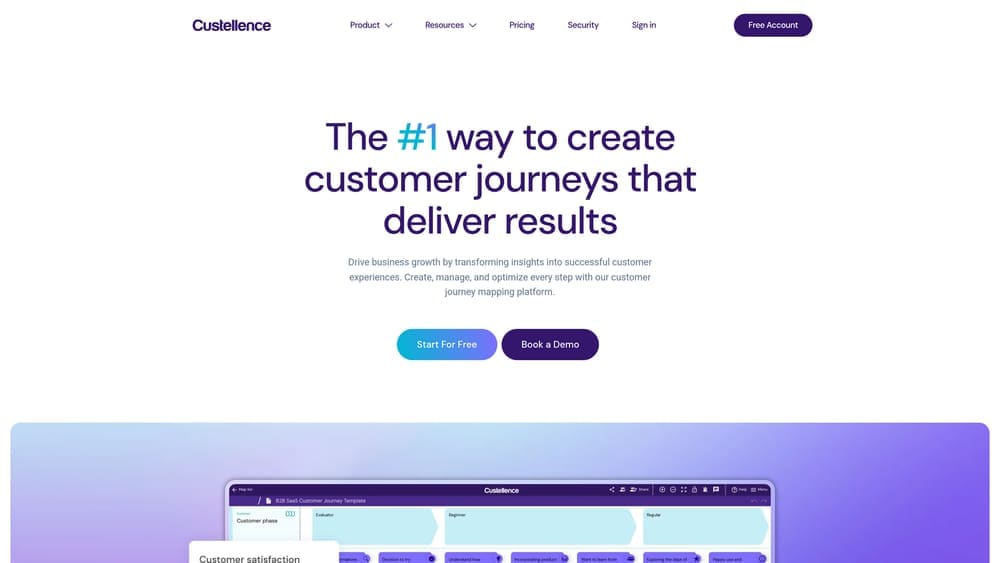 Screenshot of Custellence website homepage