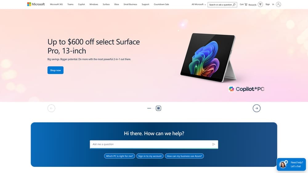 Screenshot of Microsoft Visio website homepage