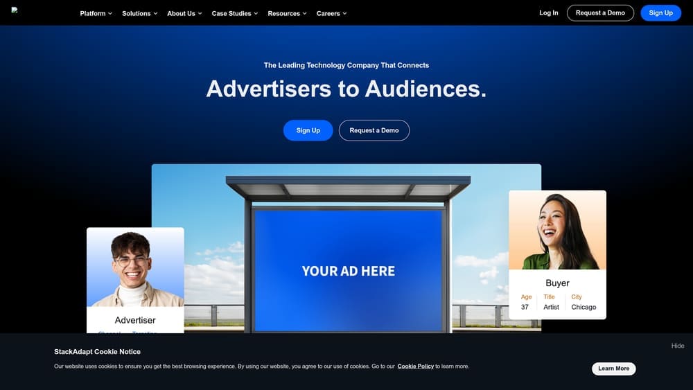 Screenshot of StackAdapt website homepage