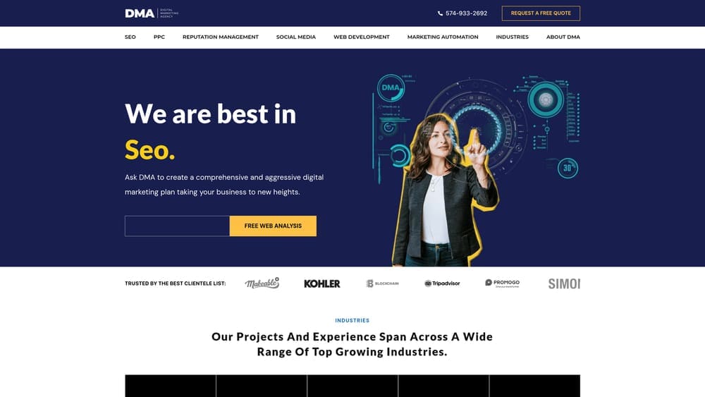 Screenshot of Digital Marketing Agency website homepage