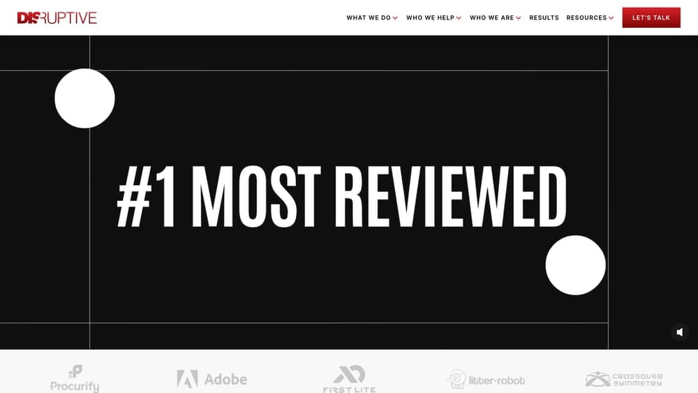 Screenshot of Disruptive Advertising website