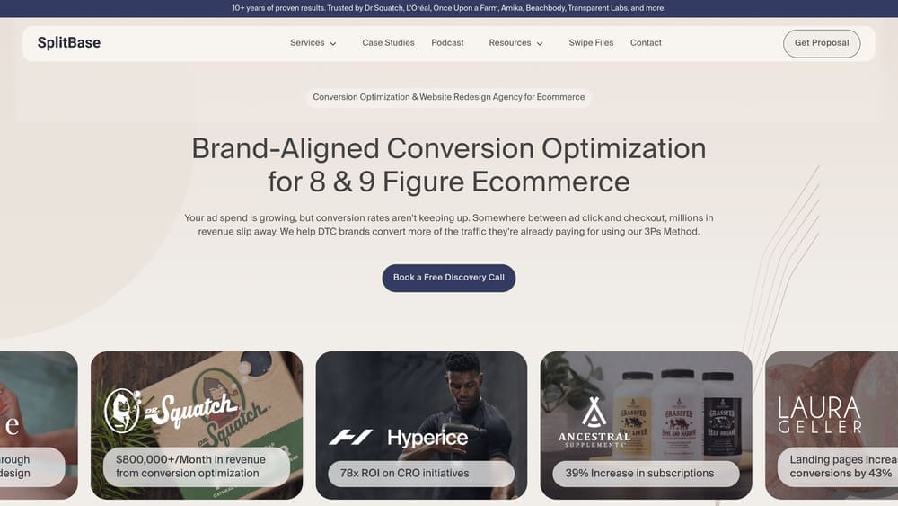Screenshot of SplitBase website