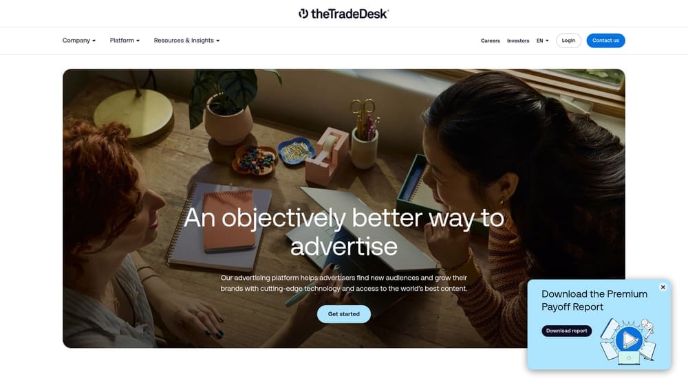 Screenshot of The Trade Desk website