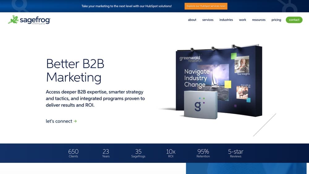 Screenshot of Sagefrog Marketing Group website