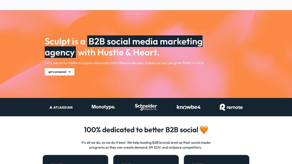 Screenshot of Sculpt website