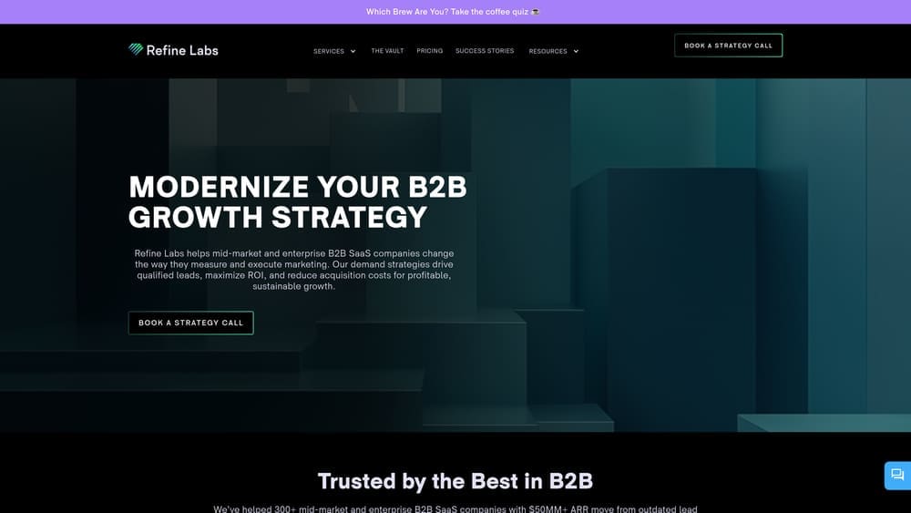 Screenshot of Refine Labs website