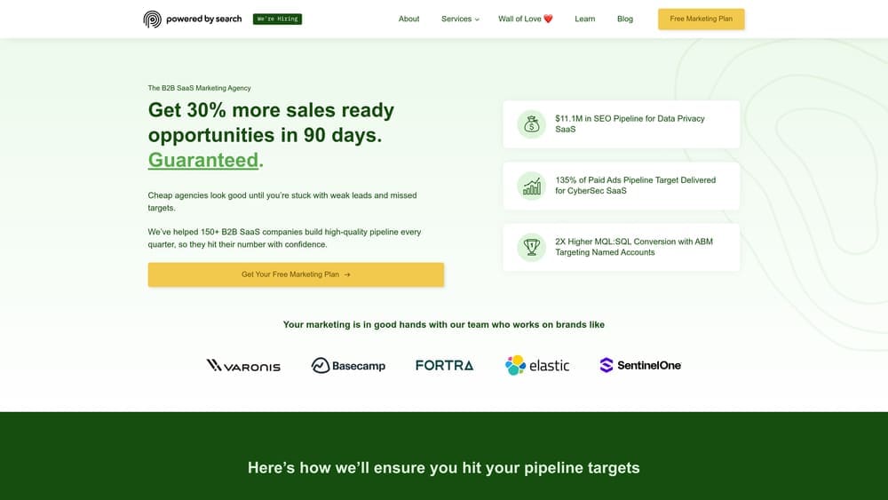 Screenshot of Powered by Search website