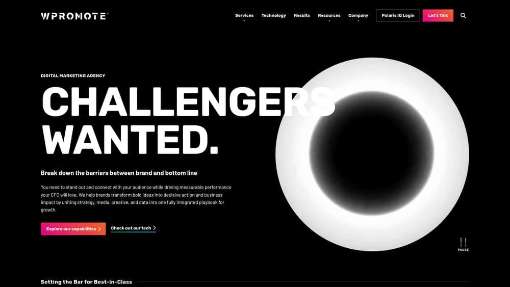 Screenshot of Wpromote website