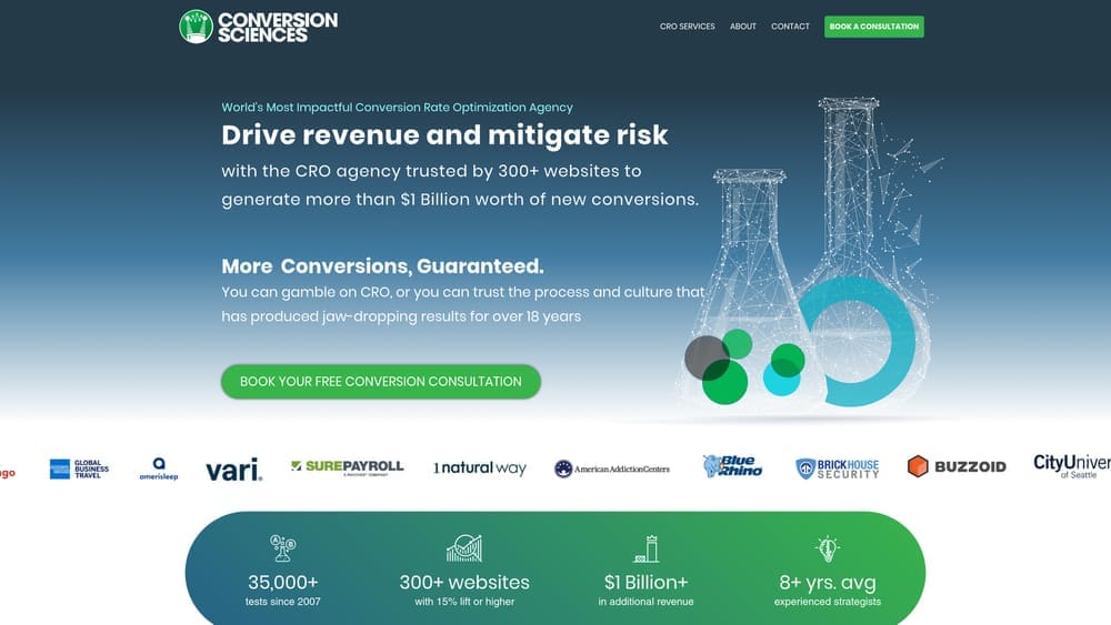 Screenshot of Conversion Sciences website
