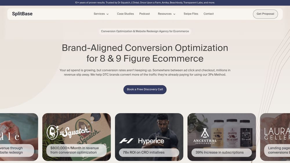 Screenshot of SplitBase website