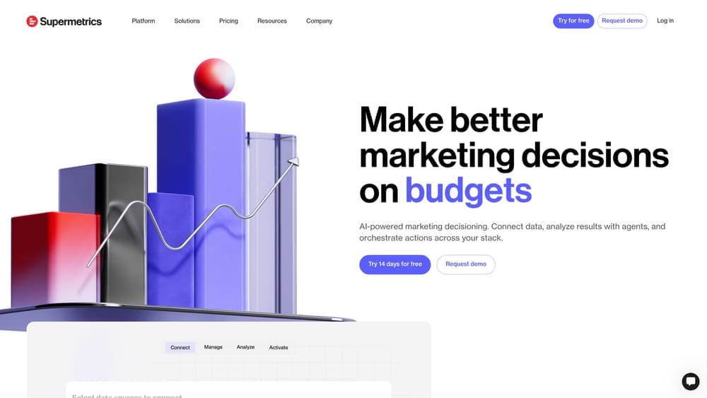 Screenshot of Supermetrics website