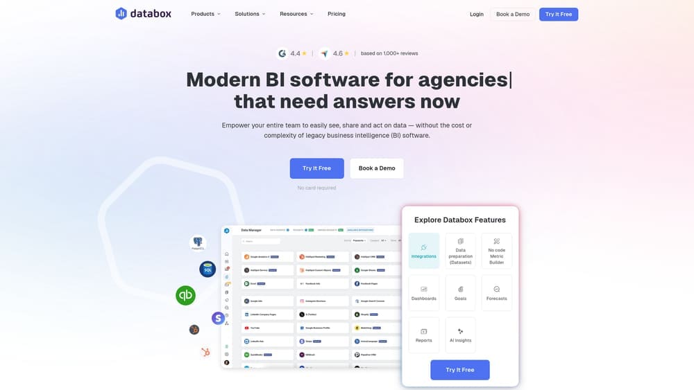 Screenshot of Databox website