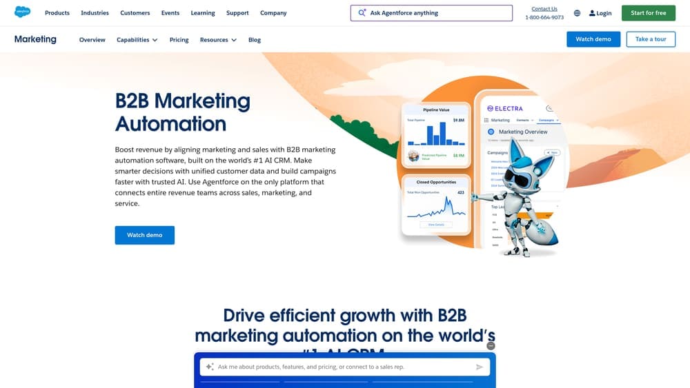 Screenshot of Pardot (Salesforce Marketing Cloud Account Engagement) website