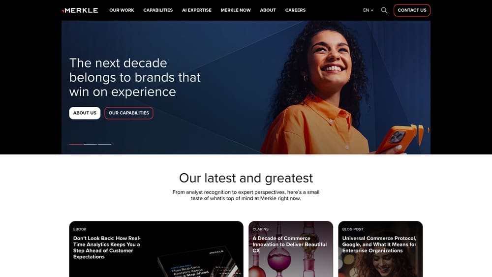 Screenshot of Merkle website