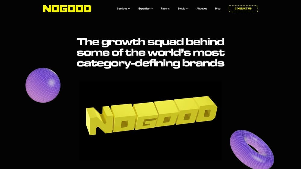 Screenshot of NoGood website
