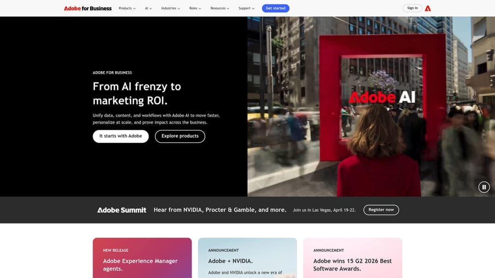 Screenshot of Marketo Engage website