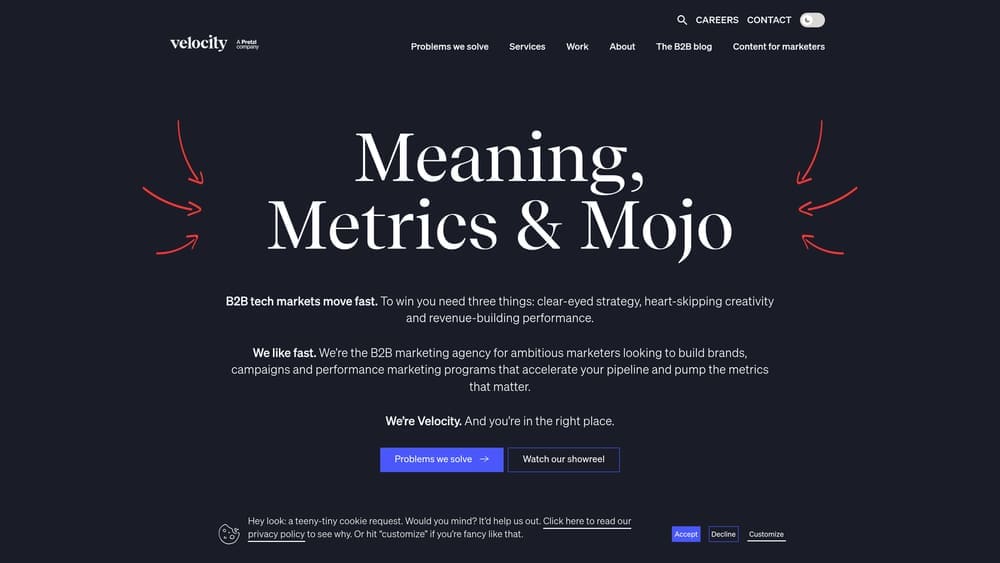 Screenshot of Velocity Partners website