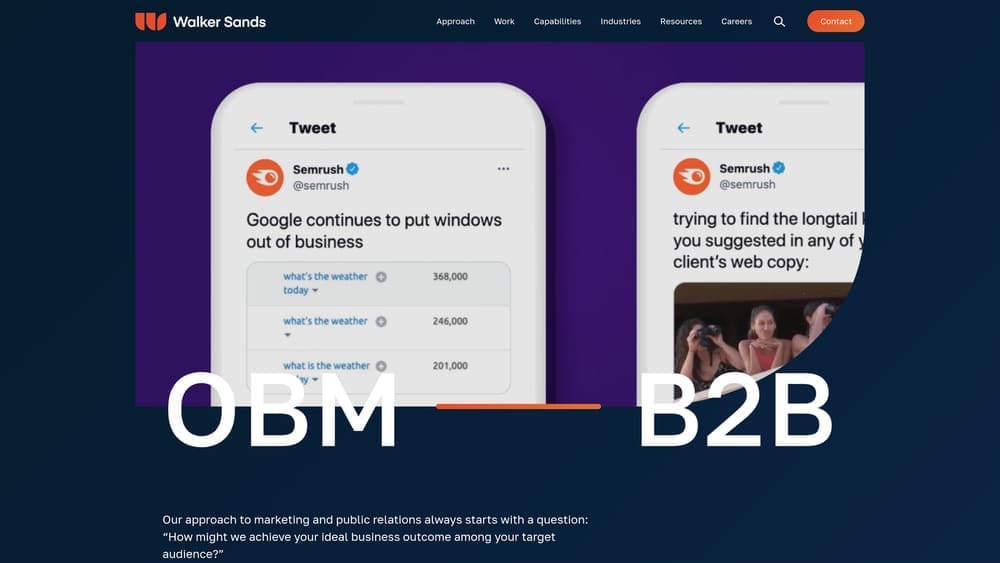 Screenshot of Walker Sands website