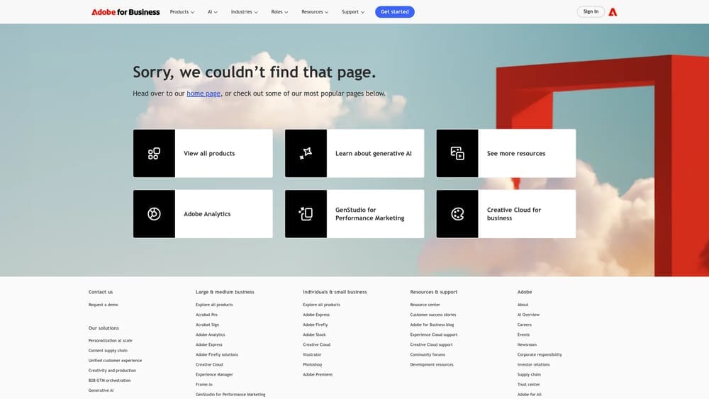 Screenshot of Adobe Experience Cloud website