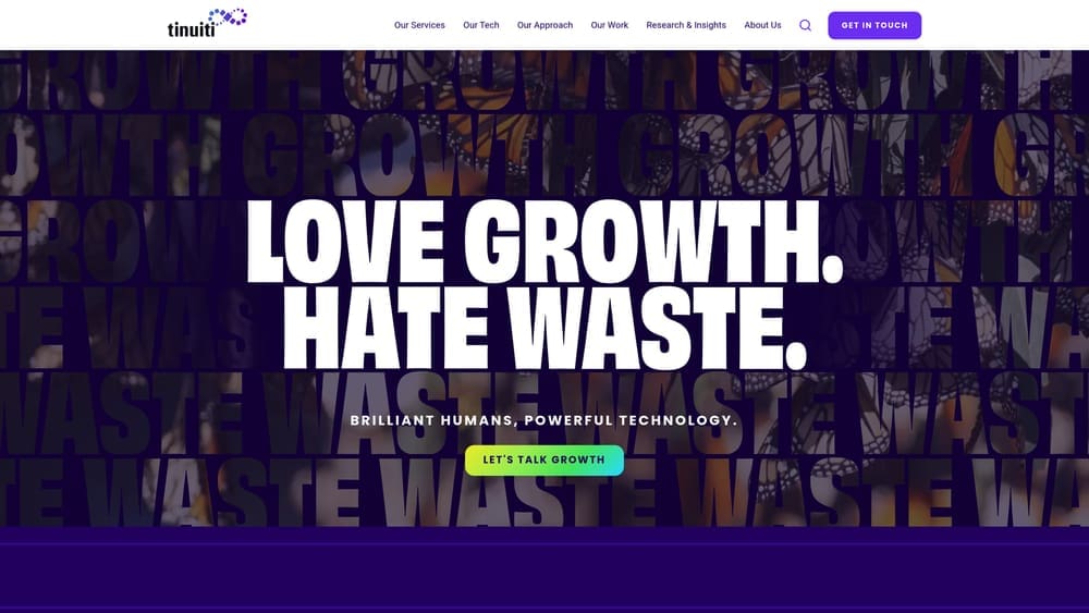 Screenshot of Tinuiti website