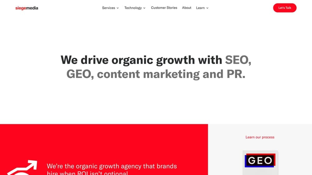 Screenshot of Siege Media website